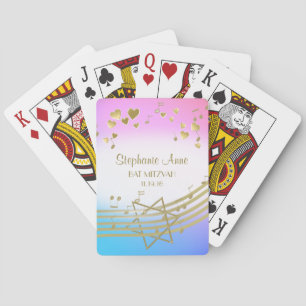 Music Love Song Bat Mitzvah Playing Cards