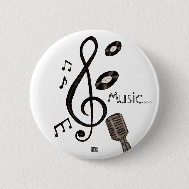Music Lover 6 Cm Round Badge (Front)