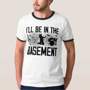 Music Lover Basement Drummer T-Shirt