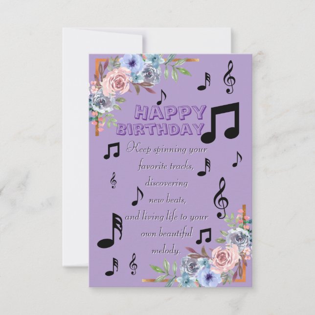 Music Lover Birthday Card (Front)