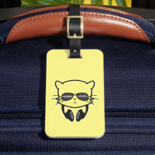 Music Lover Cat Luggage Tag