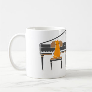 Music Lover Cat Playing Piano Coffee Mug