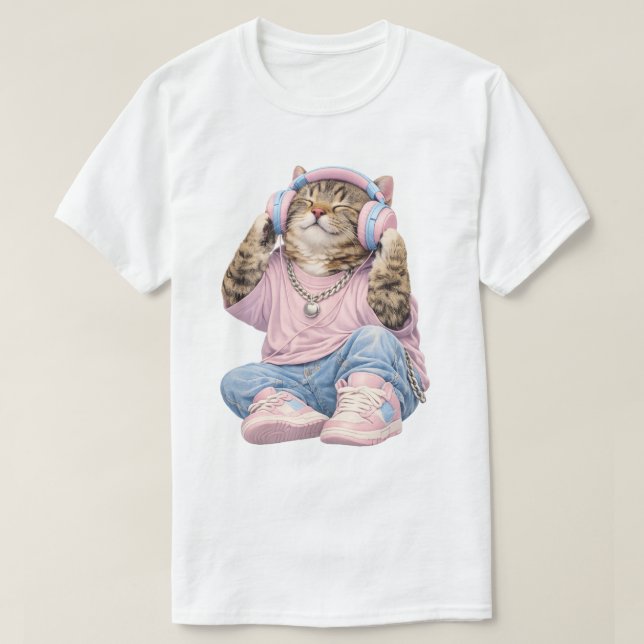 Music Lover Cat Tee (Design Front)