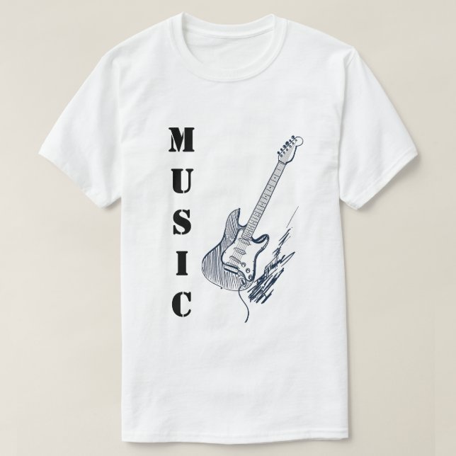Music Lover Classic Guitar Tee – Casual T-Shirt (Design Front)
