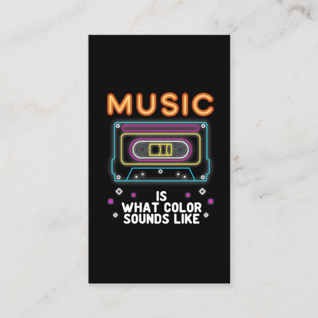 Music Lover Colourful Sound System Musician Business Card (Front)