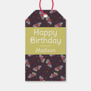 Music Lover Doodles Theme Birthday Party Yellow Gift Tags