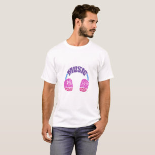 Music Lover Gift Headphone - Word Art T-Shirt