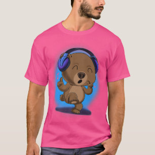 Music Lover I DJ Headphones Bear Lover I Cute Bear T-Shirt