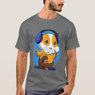 Music Lover I DJ Headphones I Cute Guinea Pig T-Shirt