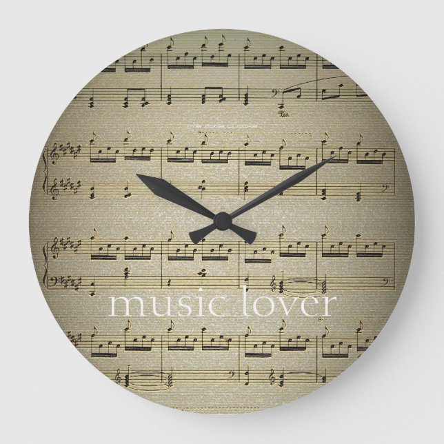 Music  Lover Large Wall Clock (Front)