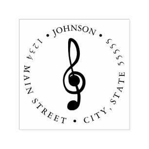 Music Lover Musical Notes Return Label Self-inking Stamp
