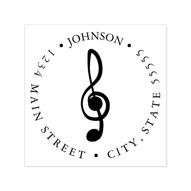 Music Lover | Musical Notes Return Label Self-inking Stamp (Design)