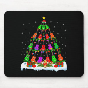 Music Lover Musical Ukulele Guitar Christmas Tree  Mouse Pad