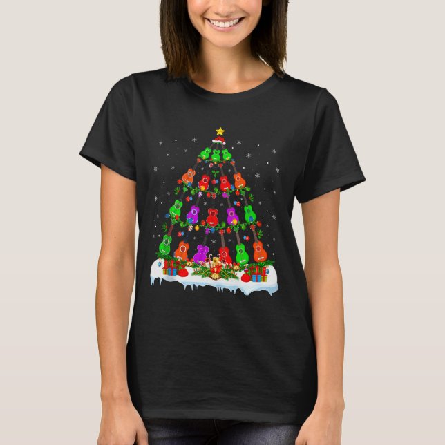 Music Lover Musical Ukulele Guitar Christmas Tree  T-Shirt (Front)