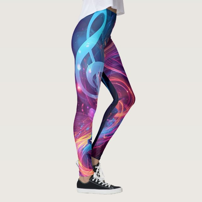 Music Lover Piano Leggings – Pink & Purple Pattern (Right)