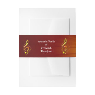 Music Lovers Celebration Themes Invitation Belly Band
