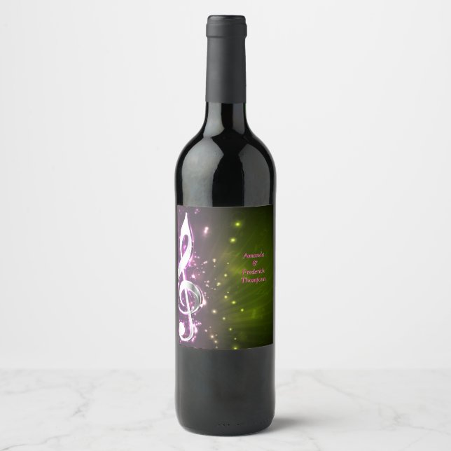 Music Lovers Celebration Themes Wine Label (Front)