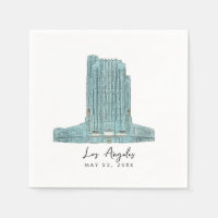 Music Lovers  Los Angeles Wedding Cocktail Napkin