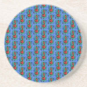 Music lovers musical notation joyful design blue   coaster
