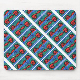Music lovers musical notation joyful design blue mouse pad