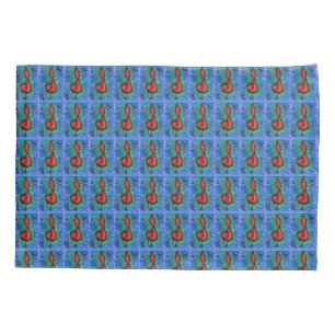 Music lovers musical notation joyful design blue pillowcase