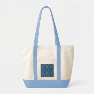 Music lovers musical notation tiled design in blue tote bag