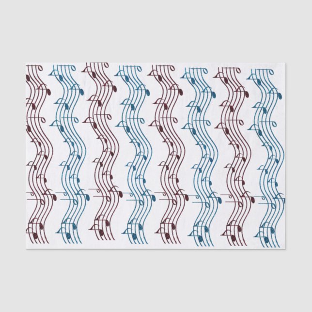 Music Lovers Red and Blue Tissue Paper (Front)