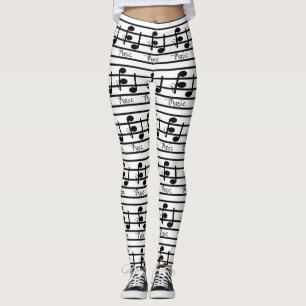 Music Lovers Style Fashion Musical Notes Musicians Leggings