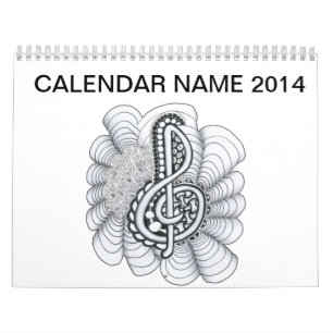 Music Lovers Treble Clef Design Calendar