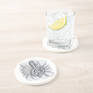Music Lovers Treble Clef Design Coaster