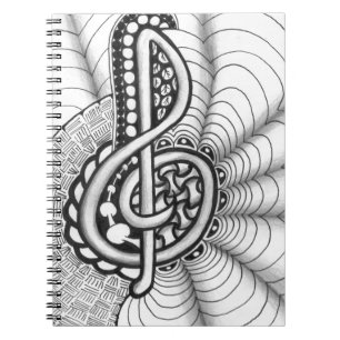 Music Lovers Treble Clef Design Spiral Notebook