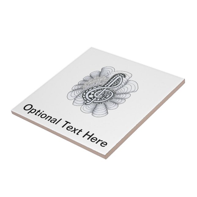 Music Lovers Treble Clef Design Tile (Side)