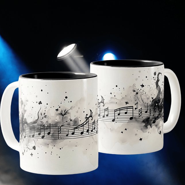 Music Lovers Watercolor Ink Ceramic Mug (Creator Uploaded)