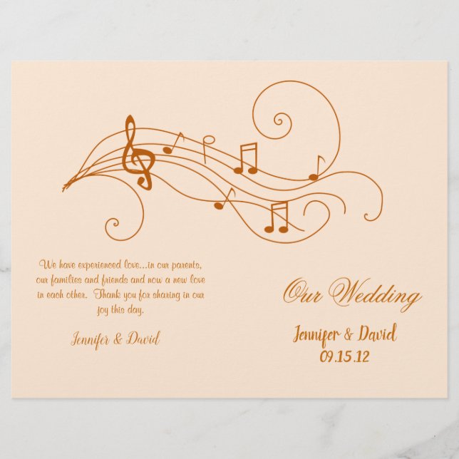 Music Lovers Wedding Program (Front)