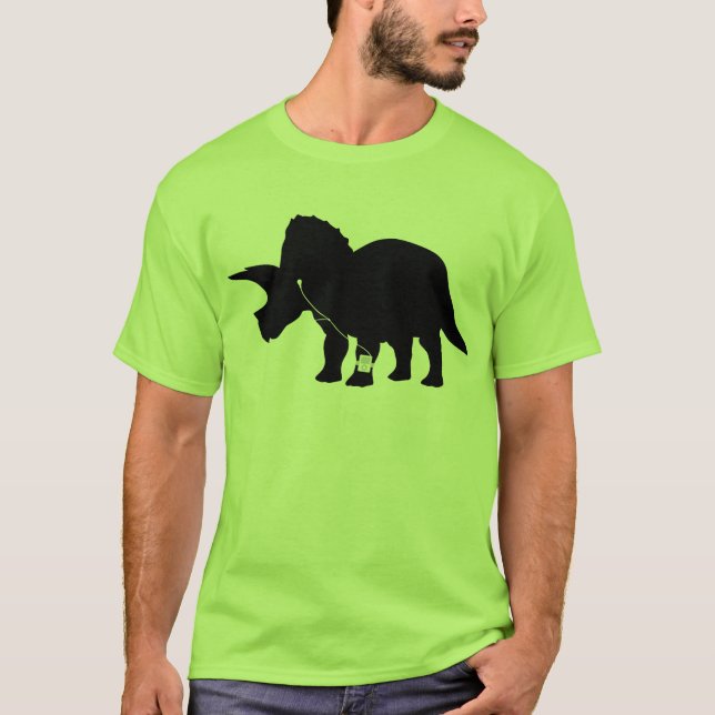 Music loving Triceratops design T-Shirt (Front)