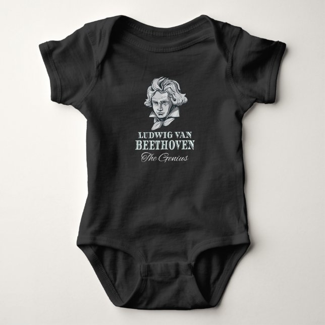 Music - Ludwig Van Beethoven The Genius Baby Bodysuit (Front)