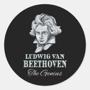 Music - Ludwig Van Beethoven The Genius Classic Round Sticker