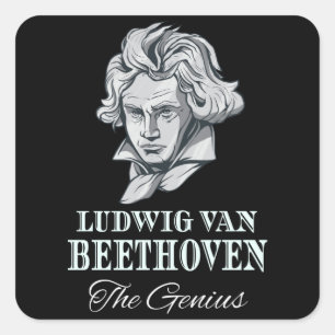 Music - Ludwig Van Beethoven The Genius Square Sticker