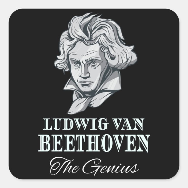 Music - Ludwig Van Beethoven The Genius Square Sticker (Front)