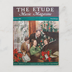 Music Magazine, 'The Etude' December 1937 Postcard