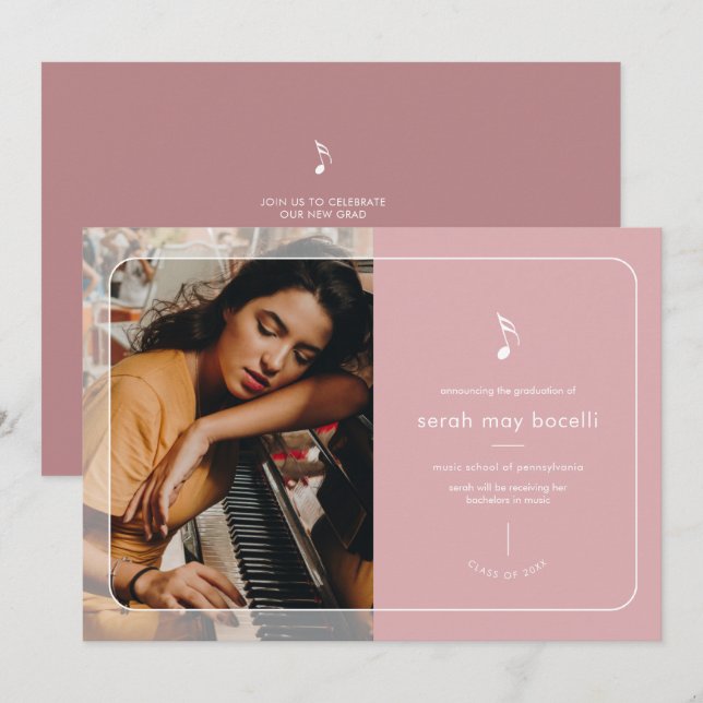 Music Major Graduation Invitation (Front/Back)