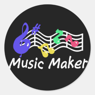 Music Maker Classic Round Sticker