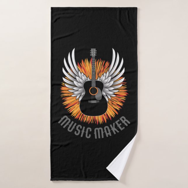 Music Maker (guitar player) Bath Towel (Bath Towel)