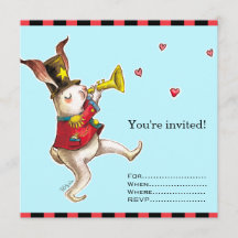 Music Maker! Rabbit invitation card