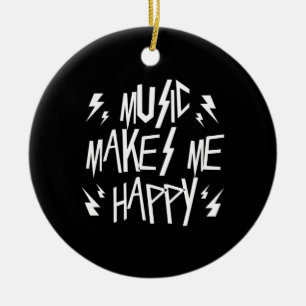 Music Makes Me Happy Ceramic Tree Decoration