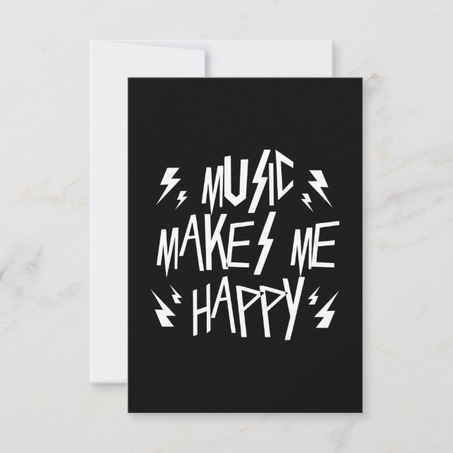 Music Makes Me Happy RSVP Card (Front)
