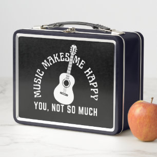 MUSIC MAKES ME HAPPY YOU NOT SO MUCH METAL LUNCH BOX