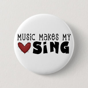Music Makes My Heart Sing Tshirts and Gifts 6 Cm Round Badge