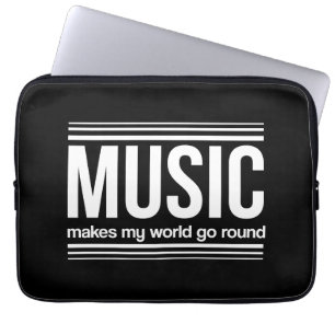 Music Makes My World Go Round Laptop Sleeve
