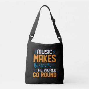 Music Makes The World Go Round Crossbody Bag